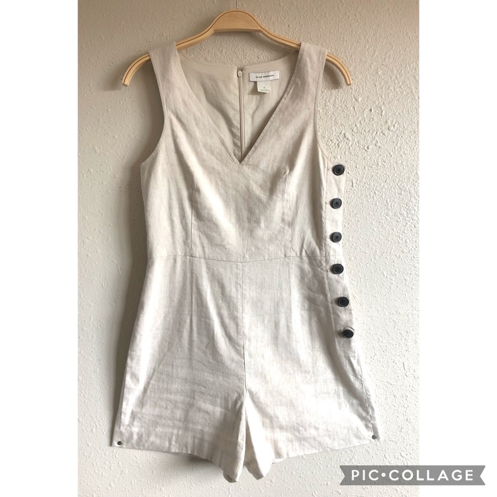 Club Monaco Linen Sleeveless Button Romper | 4